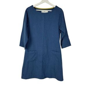 Brakeburn Blue Stripe Cotton Shift Dress size 12